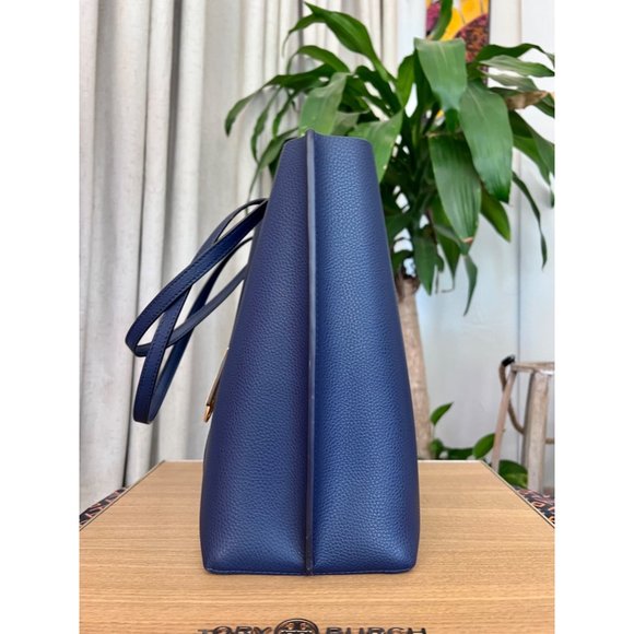 ♦️AUTHENTIC TORY BURCH NAVY BLUE PERRY TOTE/HANDBAG - Picture 4 of 14